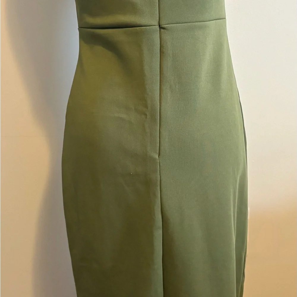 LYANER Olive Green Spaghetti Strap Midi Dress – Size Medium - Picture 2 of 4